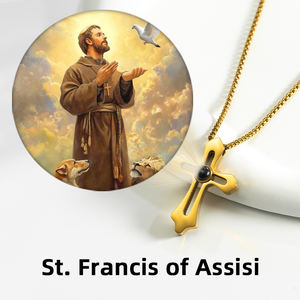 Collar con Colgante Religioso de San Francisco de Asís GIVELUCK para Estilo Católico Cisterciense por Mayor - Product Image 6