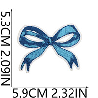 Petit bleu Beachy brodé nœud Patch fille femmes fer sur coquille vague surf patchs de broderie pour chapeau maillot de bain sac décoration