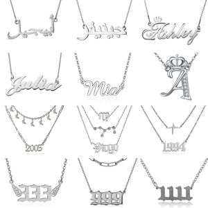 สร้อยคอสองชั้นสำหรับเด็กผู้หญิง,เครื่องประดับสร้อยคอ<span class=keywords><strong>วัน</strong></span>เดือนปีเกิดตัวอักษรฮาโลเจนแผ่นชื่ออาหรับสำหรับเด็กผู้หญิงกำหนดได้เอง - Product Image 3