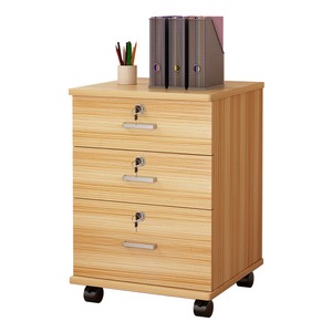 Meuble de rangement mobile en bois moderne pour bureau, avec tiroirs verrouillables sans installation pour l'archivage dans le salon - Product Image 2