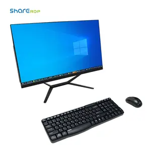 Fanlian Ultra Thin Ordinateur De Bureau J4125 23.8 pollici usato Mini PC Linux LCD sistema Barebone tutto In un PC