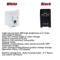 10 pièces avec étui S4 Uplight Batterie et DMX sans fil 4x18w RGBWAUV 6in1 Wifi Télécommande Uplight pour mariage
