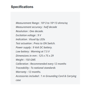 Mesureur de résistivité de surface avec mesure rapide, affichage numérique clair et performances de test ESD fiables - Product Image 2