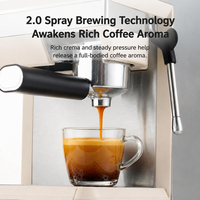 Máquina de Espresso Comercial Profesional de 20 Bares y Dos Grupos, 8 Modos, Molinillo de Granos de Café, Control Automático, Uso en Hoteles y Autocaravanas, de Fábrica