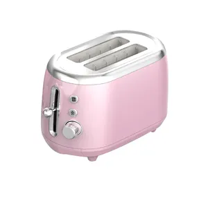 2 개 조각 휴대용 자동적인 빵 토스터 분홍색 떨어져 1200W 힘 자동 스위치