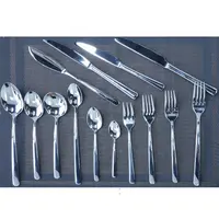 Conjunto de cubertería de acero inoxidable, set de tenedor y cuchillo para Hotel, restaurante, 14 unidades