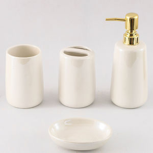 Juego de Accesorios de Baño de Cerámica de Lujo Clásico de 4 Piezas, Color Personalizado, Soporte para Bañera y Ducha, Duradero, Antipolvo, Fácil de Limpiar, Decorativo - Product Image 2
