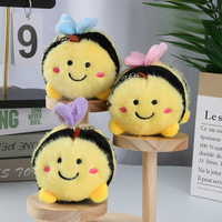 Porte-clés en peluche abeille mignonne et populaire, pendentif doux pour sac à dos, jouet décoratif transfrontalier