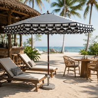 Parasol d'extérieur personnalisé en aluminium léger inclinable avec base en marbre pour parc, plage, terrasse et restaurant - Résistant au vent
