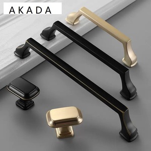 AKADA Kitchen Cupboard Door Gold Knobs Hardware Furniture Pull Drawer Cabinet Handles