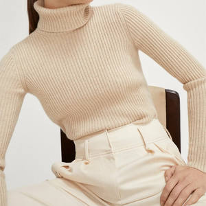 Customized Fashion Style Solid Knitted Cashmere Pullover <strong>Turtle</strong> <strong>Neck</strong> Cashmere Sweater <strong>Jumper</strong> for Women - Product Image 5