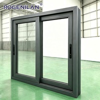 Fenêtres coulissantes en verre trempé à économie d'énergie personnalisées par l'usine Rogenilan, fenêtres en aluminium à double vitrage pour maisons