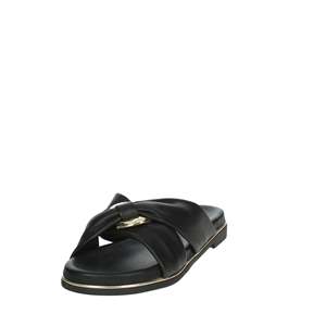 Marco Tozzi Sandalias planas para mujer, zapatos deslizantes con correa cruzada de cuero negro, talla 42 - Product Image 6