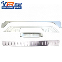 RAORUN Plaque de protection de seuil de coffre intérieur et extérieur en acier inoxydable de luxe pour Mercedes Vito V260 W447, protection de pare-chocs arrière argent noir