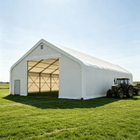 Abri en acier à double treillis 40x80 pieds, tente d'entrepôt temporaire grande envergure en tissu PVC imperméable pour stockage industriel et stationnement de voitures