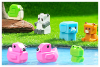 Statue d'animal de jardin 3D originale, faite à la main, en résine, Axolotl, grenouille, escargot, éléphant, vache et panda, figurines de dessin animé