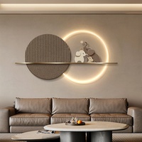 Lampe murale moderne de luxe en métal 3D et acrylique, peinture murale abstraite pour fond de canapé, décoration d'intérieur haut de gamme dorée, option de suspension