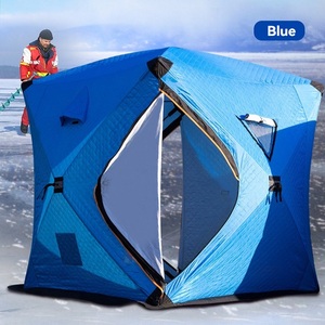 Tente de pêche sur glace isolée à 3 couches, tente d'hiver automatique pop-up pour 1 à 6 personnes avec cheminée pour sauna et pêche sur glace - Product Image 2