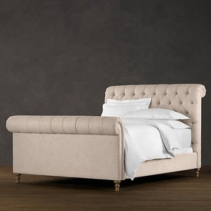 สไตล์อเมริกันห้องนอนชุดเฟอร์นิเจอร์Upholstered KingขนาดChesterfieldผ้าผ้าปูที่นอนโรงแรม - Product Image 3