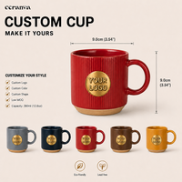 Mug Keramik Emboss Logo Kustom Grosir - Mug Kopi Promosi Bermerek Personalisasi Mudah Dibersihkan untuk Hadiah