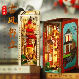IIECREATE Rompecabezas de madera 3D Deams Jiangnan DIY Casa en miniatura Ensamblar juguetes Book Nook - Product Image 4