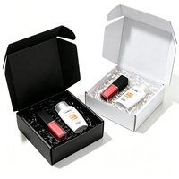 Maßgefertigte Schwarze Wellpappe-Geschenkbox mit Papierfüllung Umweltfreundliche Verpackung für Kosmetik Lippenstift Hautpflegeprodukte