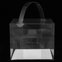 Boîte à gâteau transparente personnalisée en matériaux recyclés écologiques, boîtes en plastique transparentes carrées avec poignée pour pâtisserie, sandwich, gelée