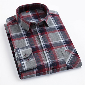 Camicia a Quadri 100% Cotone per <span class=keywords><strong>Uomo</strong></span>, Manica Lunga, Stile Business Casual, Tessuto Spesso - Product Image 4
