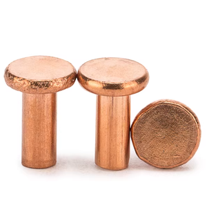 Rivets en cuivre massif, rivets ronds plaqués cuivre, grade 4 - Product Image 1
