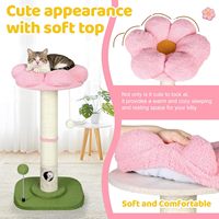 Griffoir pour chat de grande taille avec lit de fleurs, arbre à chat en corde de sisal pour chats d'intérieur avec tour en peluche, balle suspendue et trou pour souris