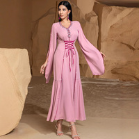 Abaya de luxe en mousseline de Dubaï, robes modestes faites à la main, nouvelle collection de vêtements islamiques pour femmes musulmanes, coupe droite simple et naturelle