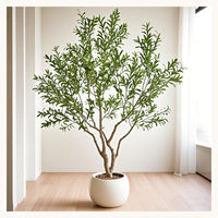 Grand Olivier Artificiel de 250CM (8FT) en Pot Rond pour Intérieur : Maison, Hôtel, Restaurant, Café