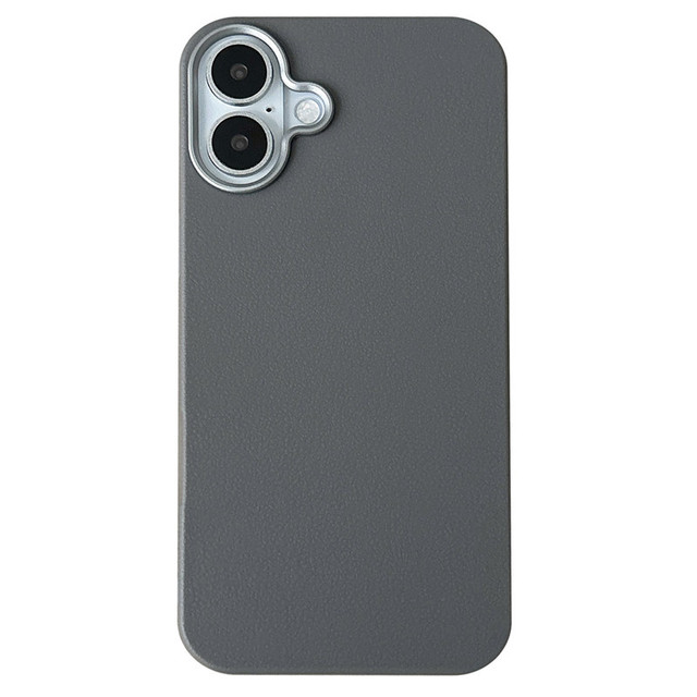 Simple Leather Texture TPU Mobile Phone Case Solid Color Shockproof Cover with Metal Camera for iPhone 16 15 Pro Max 14 Plus 13