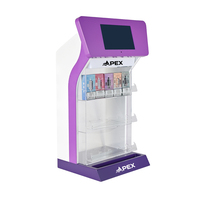 Présentoir à tabac rotatif portable APEX - Présentoir sur pied en bois et acrylique avec écran LCD intégré