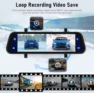 Écran tactile IPS de 9,66 pouces, rétroviseur, double objectif, CarPlay, enregistreur de conduite, <span class=keywords><strong>cam</strong></span>éra embarquée, <span class=keywords><strong>streaming</strong></span>, imagerie inversée pour boîte noire - Product Image 4