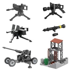 Bloques de Construcción de Plástico Ensamblados, Accesorios para Muñecos de Soldados, Armas, Granadas, Lanzacohetes, Pistola Antiaérea, Ladrillos Militares, Juguetes - Product Image 1
