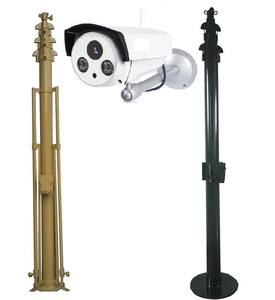 Mât télescopique à manivelle de treuil manuel de hauteur personnalisée de <span class=keywords><strong>3m</strong></span> à 20m monté sur le terrain avec guidon pour caméra CCTV - Product Image 3