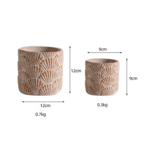 Maceta de Cemento con Relieve Vintage al por Mayor, Maceta de <span class=keywords><strong>Hormigón</strong></span> con Textura 3D Personalizada para Suculentas con Bandeja - Product Image 5