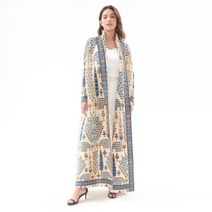 <span class=keywords><strong>Abaya</strong></span> Miyake 2025 alla Moda con Motivo Fair Isle, Plissettata, Aperta sul Davanti, Stile Vintage, Cappotto Lungo da Donna - Product Image 2