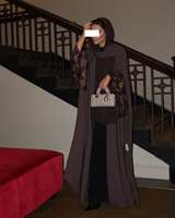 Abaya Quotidienne Modeste 2026, Robe de Soirée Élégante de Haute Qualité, Robe Musulmane pour l'Aïd, Ramadan, Abaya Simple et Élégante, Ouverte, Noire
