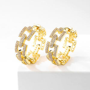 RAKOL 2022 Nuevos Aretes de Aro Grandes de Oro Estilo HipHop para Mujer Joyería EP2915 - Product Image 5