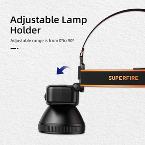Faro LED Industriale in Plastica con Batteria al Litio, Impermeabile, Ricaricabile, 4 Modalità, Regolabile, USB-C, Portata 270M, per Pesca - Product Image 2