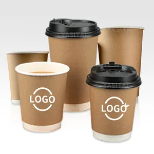 New Style Hot Sale Custom Printed 4 Oz 8 Oz 12 Oz 16 Oz Single Wall Paper Coffee Cups Double Wall Paper Cup Disposable Paper Cup