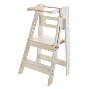 <span class=keywords><strong>Chaise</strong></span> <span class=keywords><strong>haute</strong></span> pour enfants <span class=keywords><strong>pliante</strong></span> facile à ranger en bois blanc pour filles jouant à la maison de poupée - Product Image 3