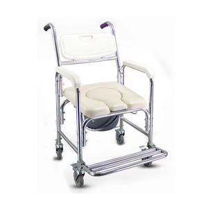 Dakang Aluminum <b>Commode</b> <b>Chair</b> With Wheels 136kg Capacity For Elderly Disabled Portable Toilet Seat U-Shaped - Product Image 1