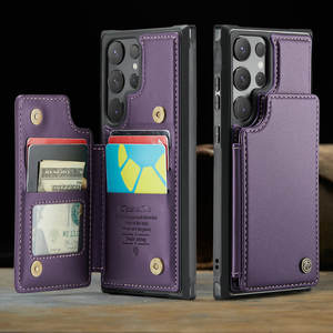 Cassa della carta di credito CaseMe per <span class=keywords><strong>samsung</strong></span> s24 ultra Cover posteriore con custodia in pelle PU per <span class=keywords><strong>Samsung</strong></span> S24 S23 <span class=keywords><strong>S22</strong></span> S21 FE <span class=keywords><strong>accessori</strong></span> del telefono - Product Image 1