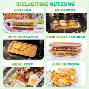 Boîte de rangement alimentaire <span class=keywords><strong>en</strong></span> <span class=keywords><strong>verre</strong></span> empilable 1.6 L-ensemble de 2 boîtes <span class=keywords><strong>à</strong></span> saucisses réfrigérateur-parfait comme récipient <span class=keywords><strong>à</strong></span> saucisses, récipient <span class=keywords><strong>à</strong></span> <span class=keywords><strong>cloche</strong></span> de <span class=keywords><strong>fromage</strong></span> - Product Image 4