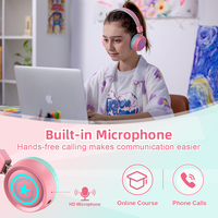 Livraison rapide Nouveaux cadeaux pour enfants Bee Casque sans fil Bluetooth avec éclairage LED RGB pour filles garçons enfants Casque Bluetooth