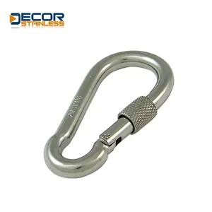 Stainless Steel Spring Snap Hook With Eye Carabiner Hooks