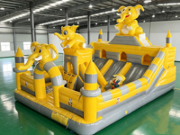 Structure gonflable combinée en PVC de 0,55 mm avec toboggan sec, aire de jeux gonflable extérieure pour événements